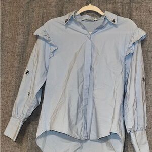 Zara Light Blue Women's Button Down Shirt